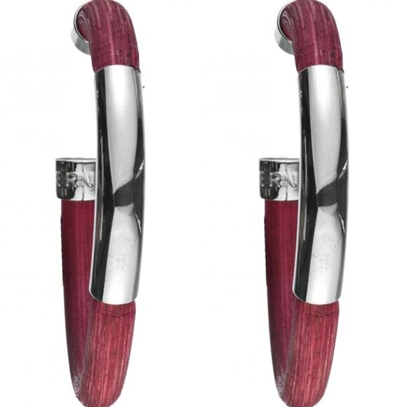 Dyrberg/Kern Opal Natural Bamboo hoop earrings - Picture 6 of 6